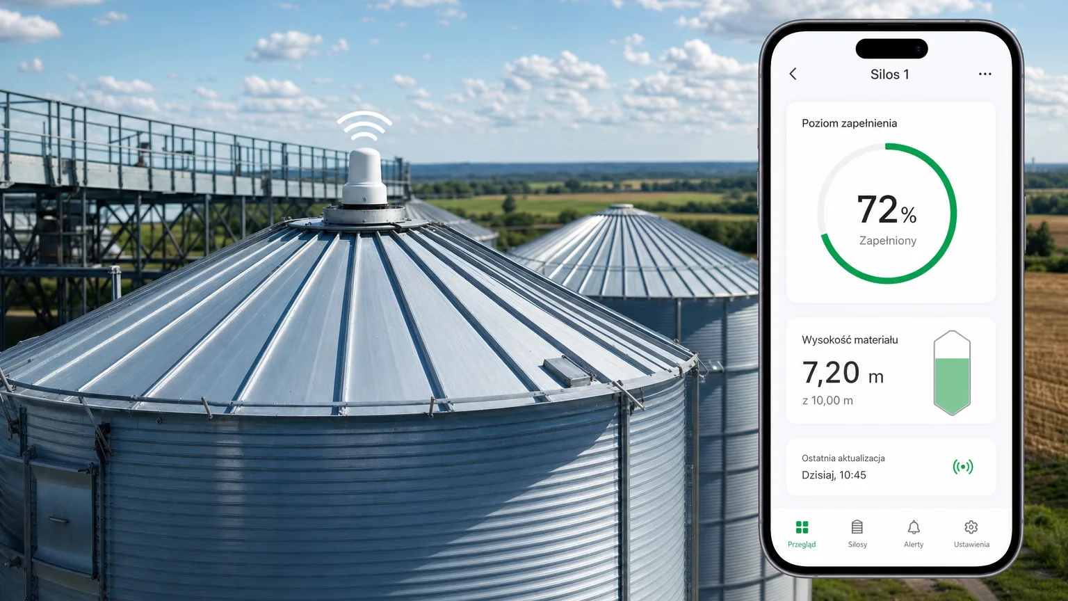 Article cover: Silo and tank level measurement — ultrasonic, no climbing to the top