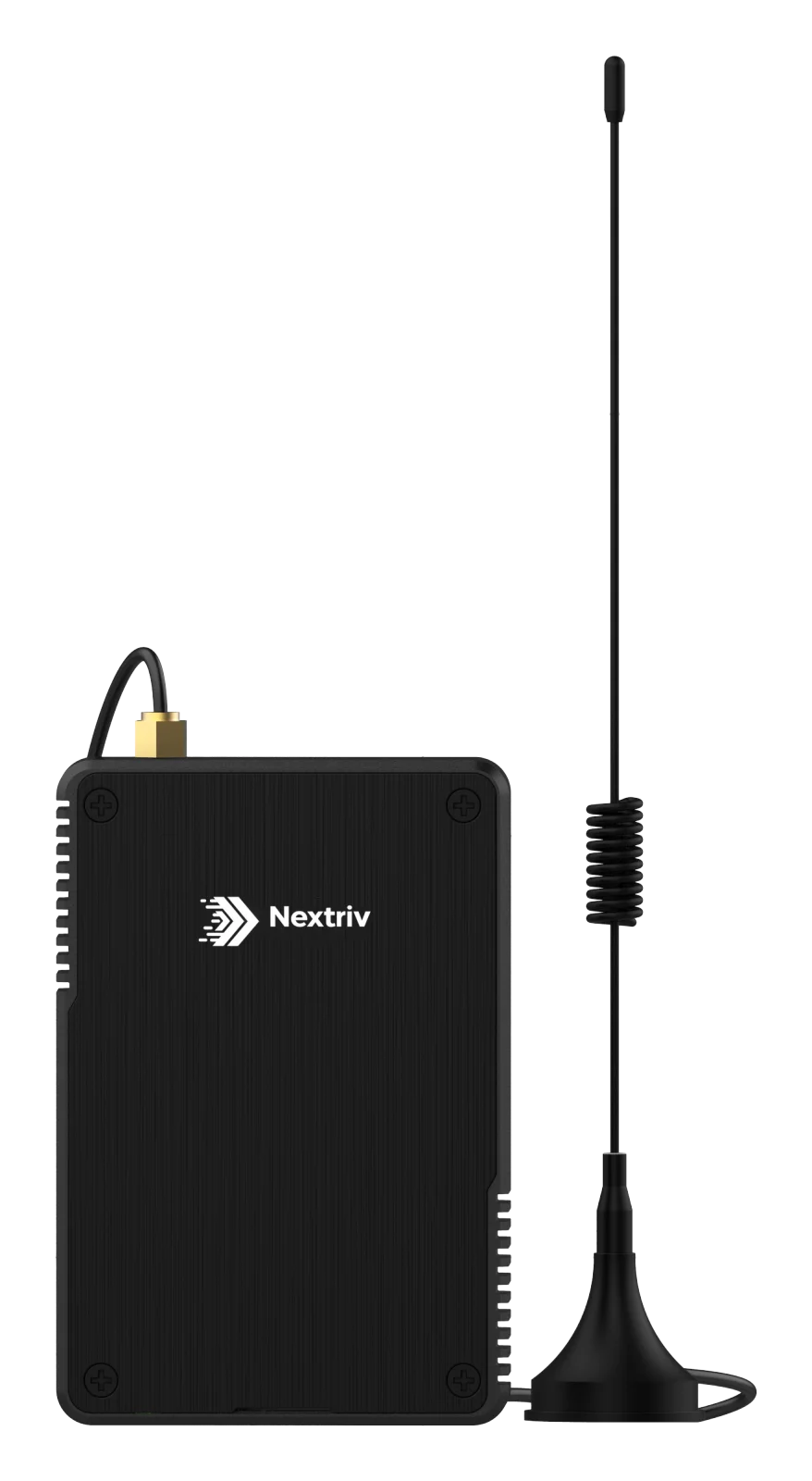 Nextriv Hub Compact gateway with its screw-on external antenna