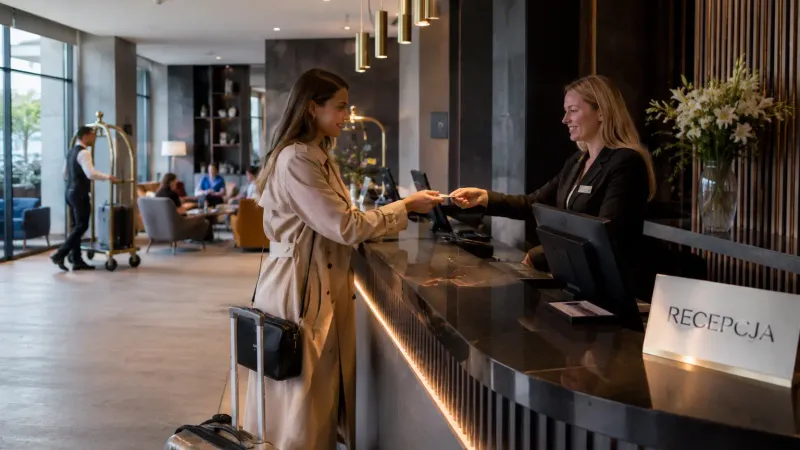 Hotel interior — reception and guest area