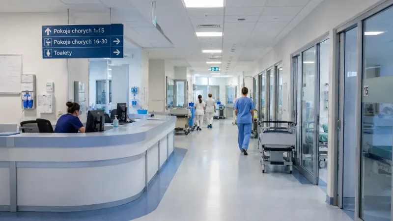 Hospital corridor — monitoring conditions in a medical facility