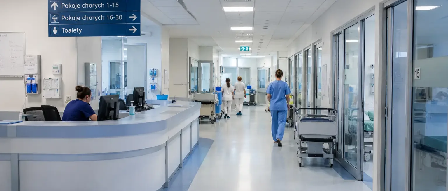 Hospital corridor — monitoring conditions in a medical facility